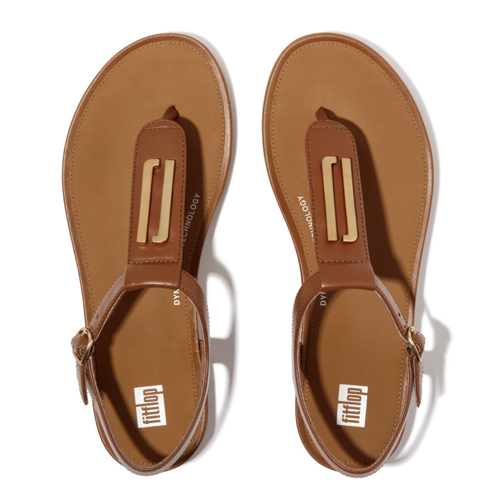 【FITFLOP】GRACIE GOLD-TRIM LEATHER T-BAR◆サンダル Women's Gracie Leather Back-Strap-Sandals | FitFlop US